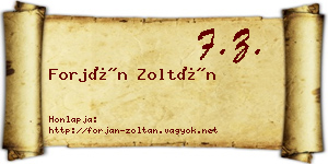 Forján Zoltán névjegykártya