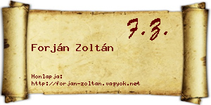 Forján Zoltán névjegykártya