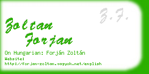 zoltan forjan business card